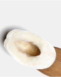 EVERAU - Australian Shepherd Ugg Homey Slipper Cow Leather Upper House Shoes
