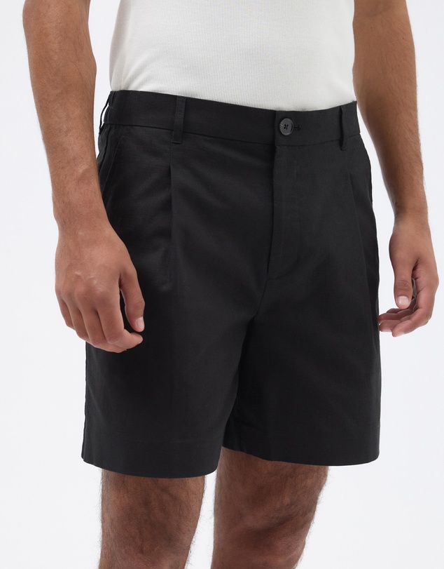 AERE - Leon Pleated Linen Blend Shorts