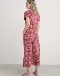 Seasalt - Seasalt Cornwall Saltwater Ditsy Scarlet Rose Trellis Jumpsuit