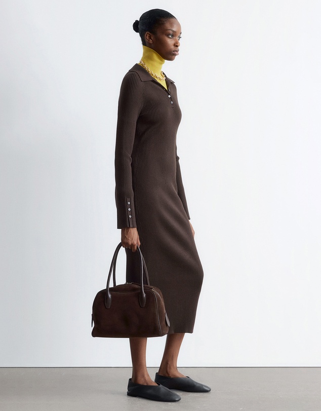 & Other Stories - Rib-Knit Polo Midi Dress
