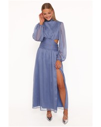 Petal & Pup - Neveah Long Sleeve Maxi Dress - Dusty Blue