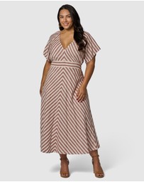 Something 4 Olivia - Allegra Linen Stripe Midi Dress