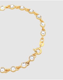 Elli Jewelry - Bracelet Tennis Classic Trend with Crystals in 925 Sterling Silver Gold Plated