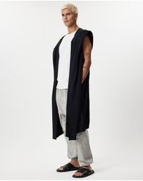 Surrounded By Ghosts - The Natrolite Hooded Rib Knit Sleeveless Cardigan