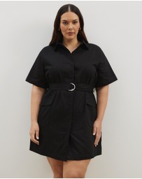 Atmos&Here Curvy - Amy Cotton Drill Mini Shirt Dress