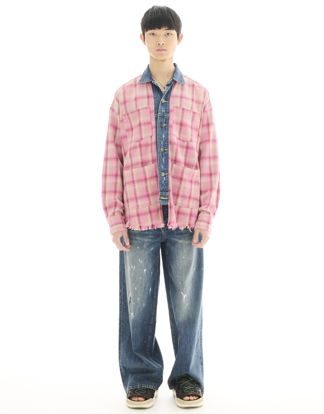 THE TALES - Utility Flannel And Denim Shirt