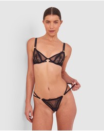 Bras N Things - Night Games Eyes On Me Unlined Bra & String Set - Black