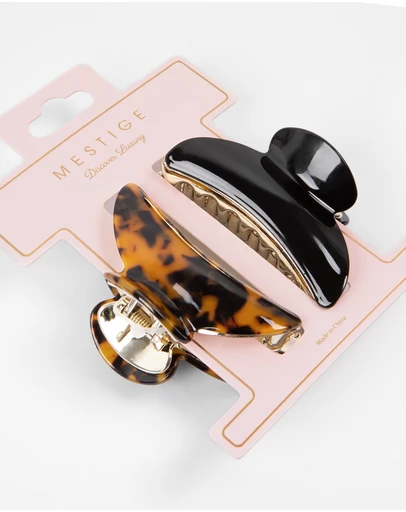 Mestige - London Acetate Claw Hair Clip - 2 Pack