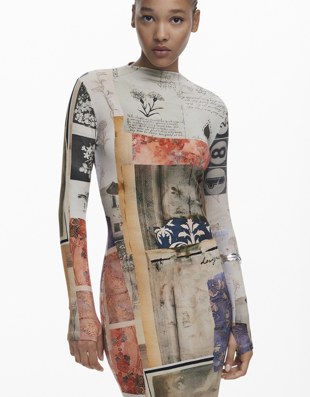 Desigual - Collage fitted dress