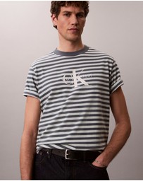 Calvin Klein Jeans - Monogram Logo Stripe Relaxed T-Shirt