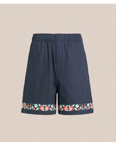 Found - Embroidery Twill Floral Shorts