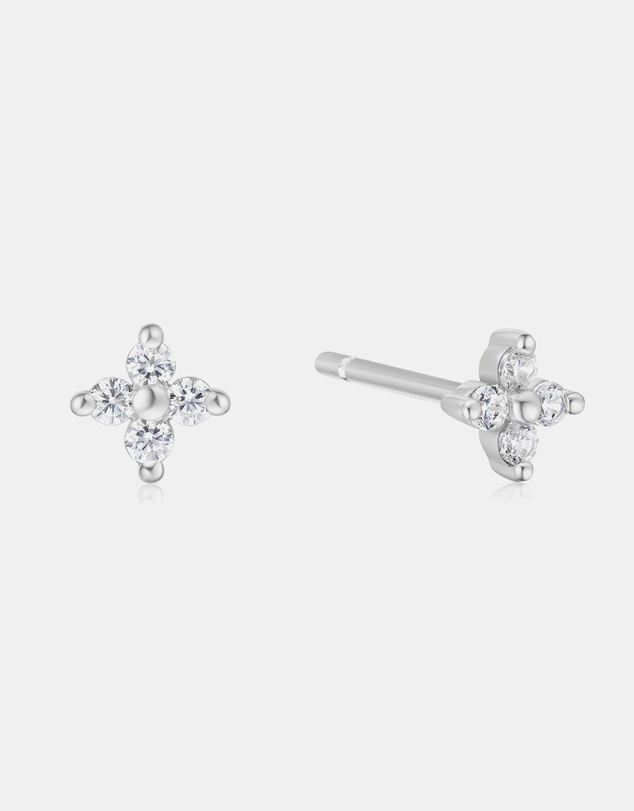 Ania Haie - Silver Four-Petal Stud Earrings