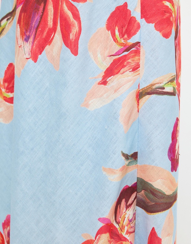 AERE - Liore Linen Draped Off Shoulder Maxi Dress