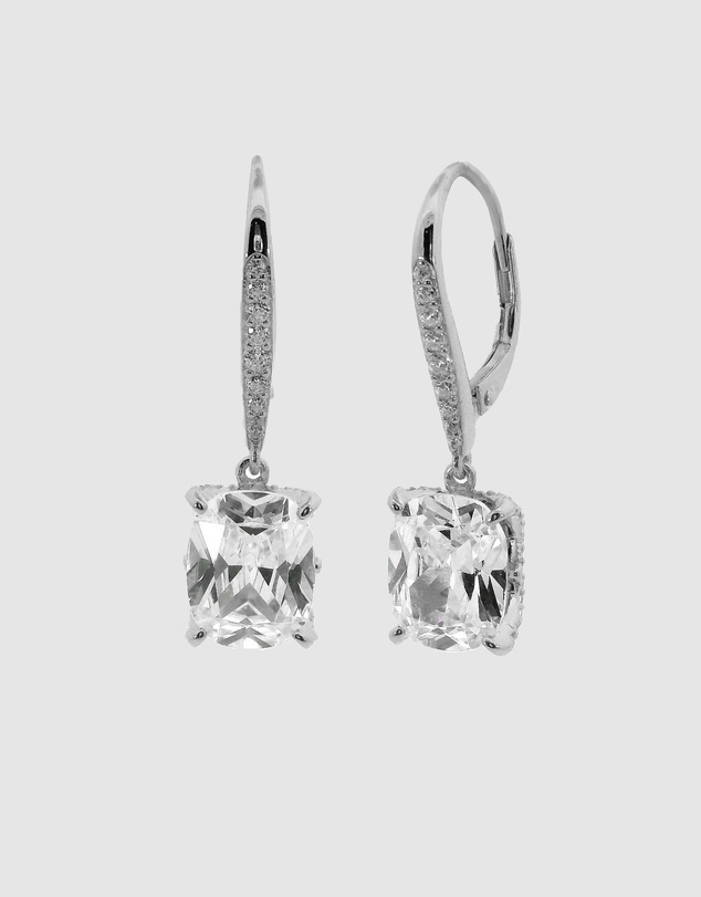 Georgini - Sydney Soirée Elaine Cushion Cut Earrings Silver