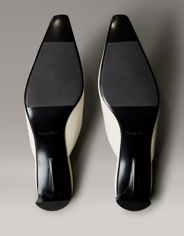 Calvin Klein - Leather Kitten Heel Mules
