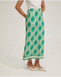 Oxford - Grechen Linen Blend Printed Skirt
