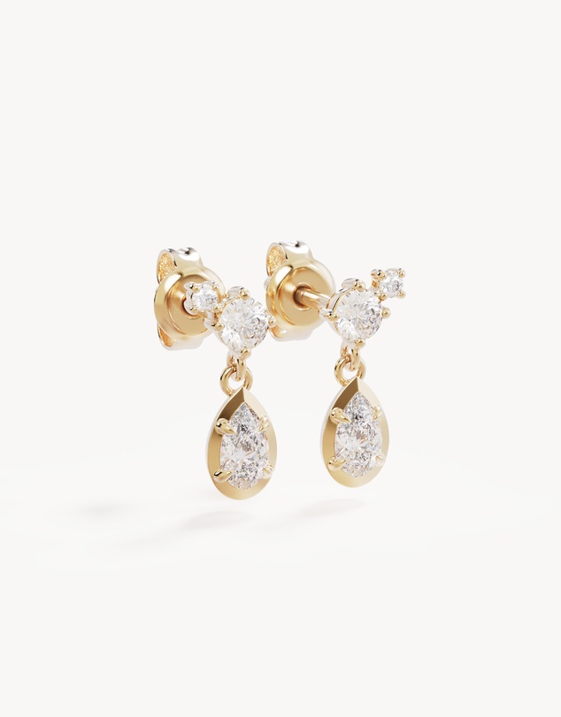 By Charlotte - Quiet Radiance Drop Stud Earrings