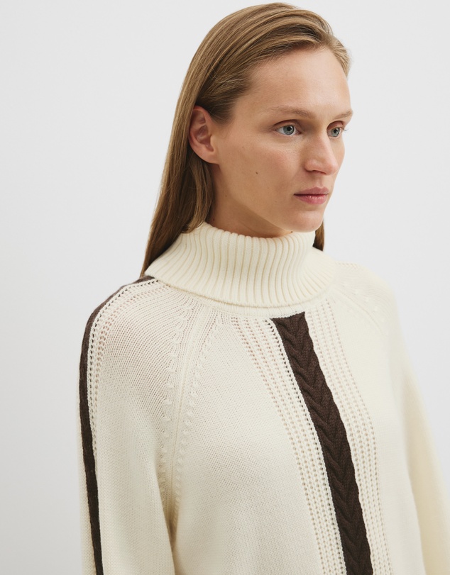 Country Road - Australian Merino Wool Stitch Detail Funnel Knit