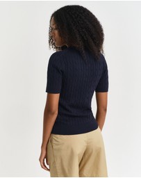Gant - Stretch Cotton Cable Short Sleeve Knit