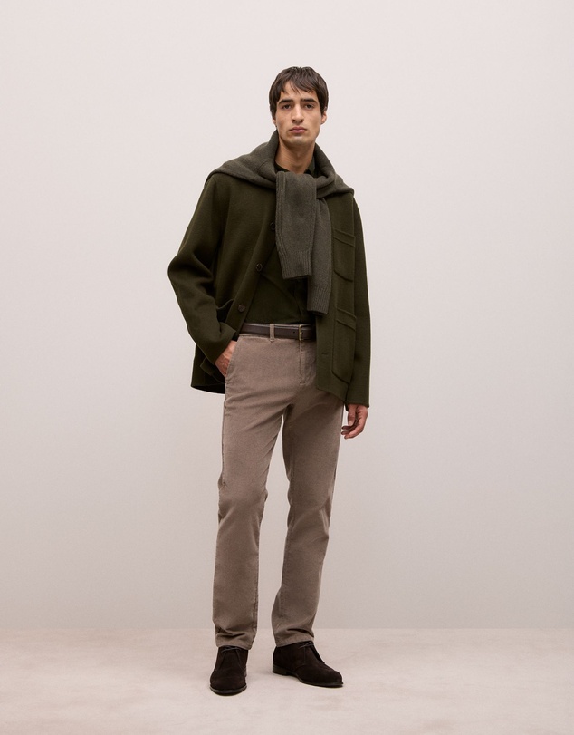 Trenery - Regular Fit Cord Shirt in Winter Moss
