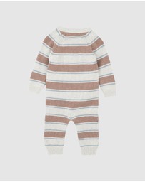 Bebe by Minihaha - Alvin Stripe Organic Knitted Rompers - Babies