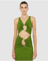 Christopher Esber - Paisley Rushed Disconnect Tank Dress
