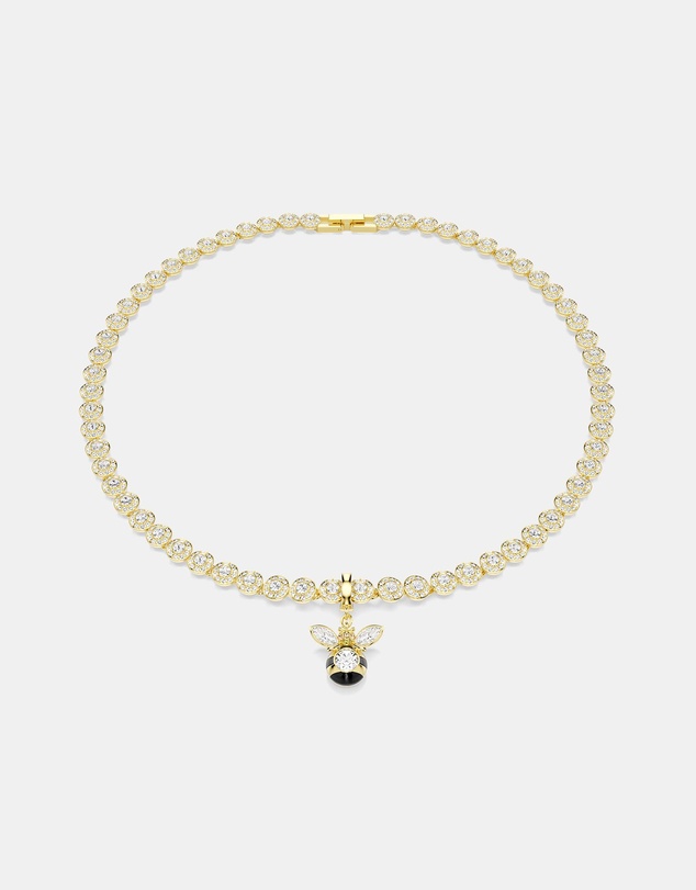 Swarovski - Idyllia charm, Mixed cuts, Bee, Multicoloured, Gold-tone plated