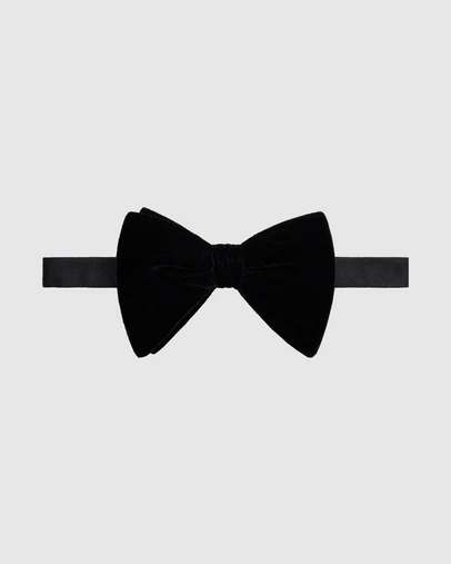 Politix - Large Black Velvet Bow Tie