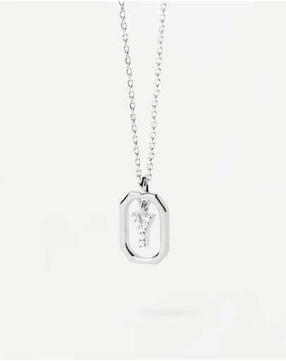 PDPAOLA - Mini Letter Y Silver Necklace
