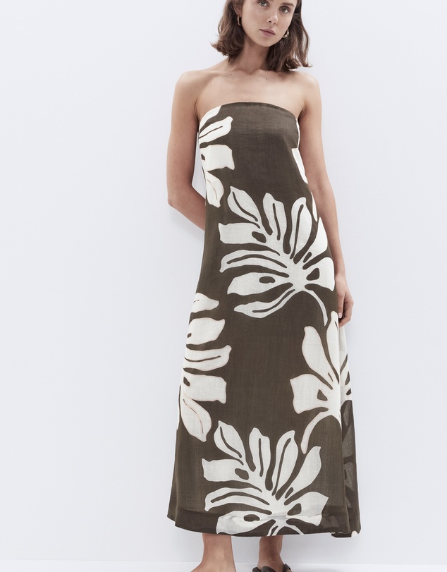 UNISON - Strapless Ramie Maxi Dress