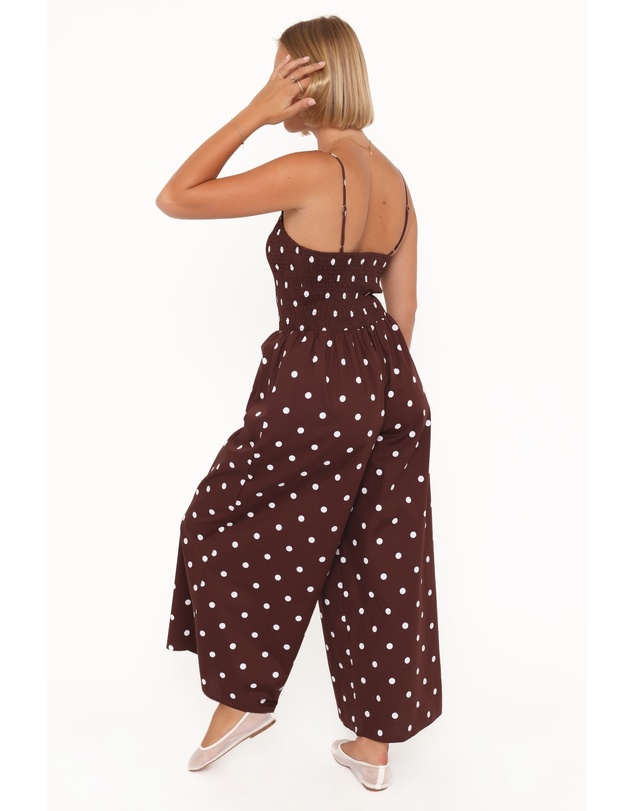 Petal & Pup - Paloma Jumpsuit - Chocolate Polka Dot