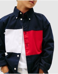 Tommy Hilfiger - Heritage Regular Fit Colour-Blocked Back Flag Shirt - Teens