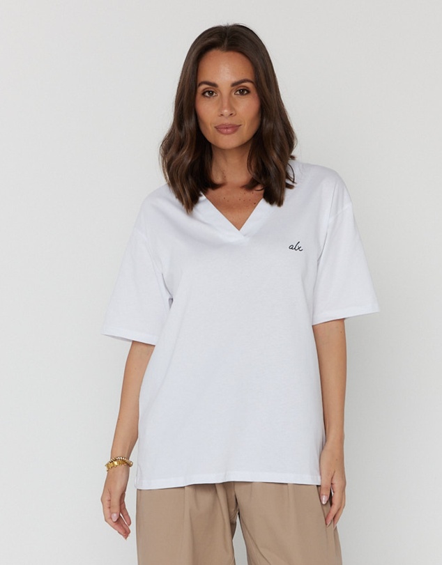 ALEXANDRA - Avara V-Neck T-Shirt White