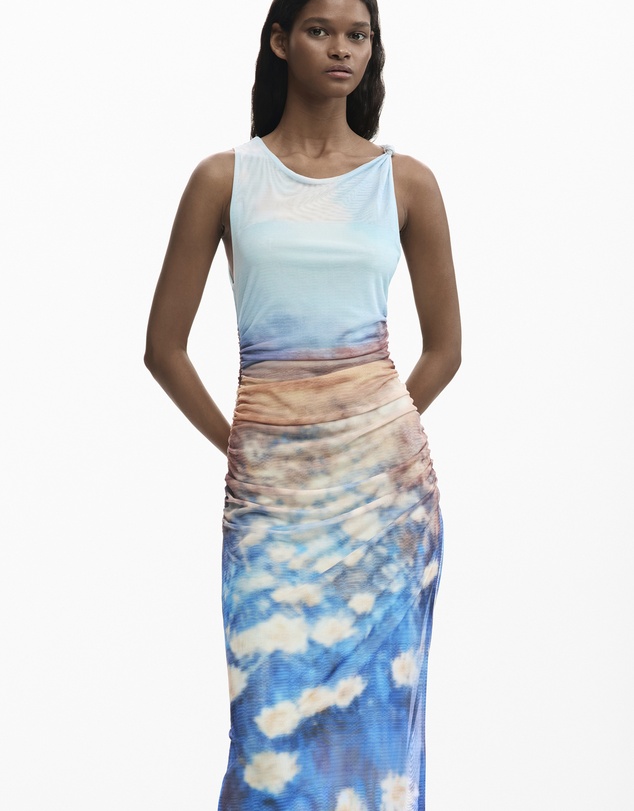 Desigual - Draped dress water lilies