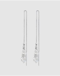Elli Jewelry - Earrings Pull Through Drop Pendant With Crystal in 925 Sterling Silver