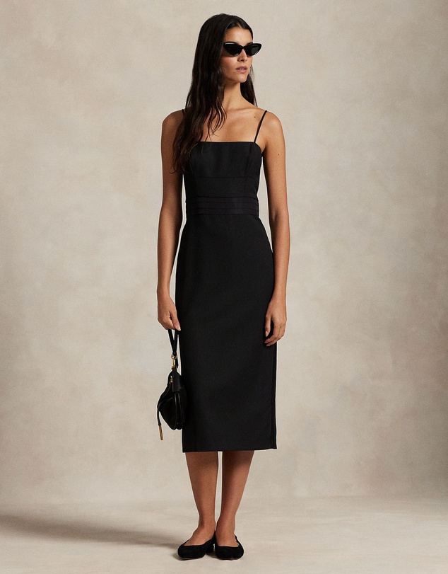 Polo Ralph Lauren - Silk-Trim Wool Cocktail Dress
