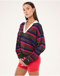 P.E Nation - Retreat Stripe Collar Knit Top