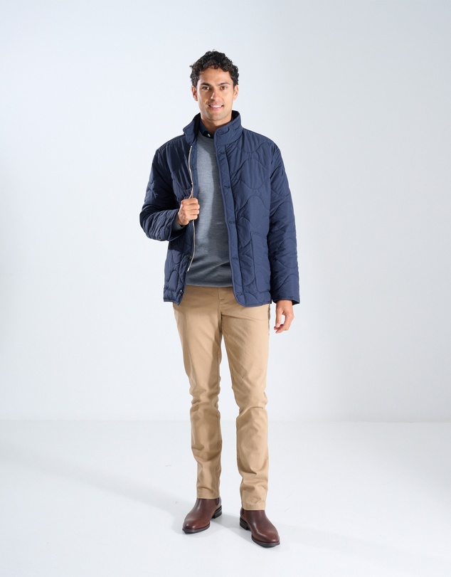 3 Wise Men - 3 Wise Men Quilted Jacket Navy