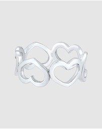 Elli Jewelry - Ring Band Hearts Symbol Trend in 925 Sterling Silver