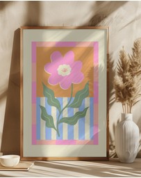 Olive et Oriel - Pink Abstract Flower by Melissa Donne Art Print