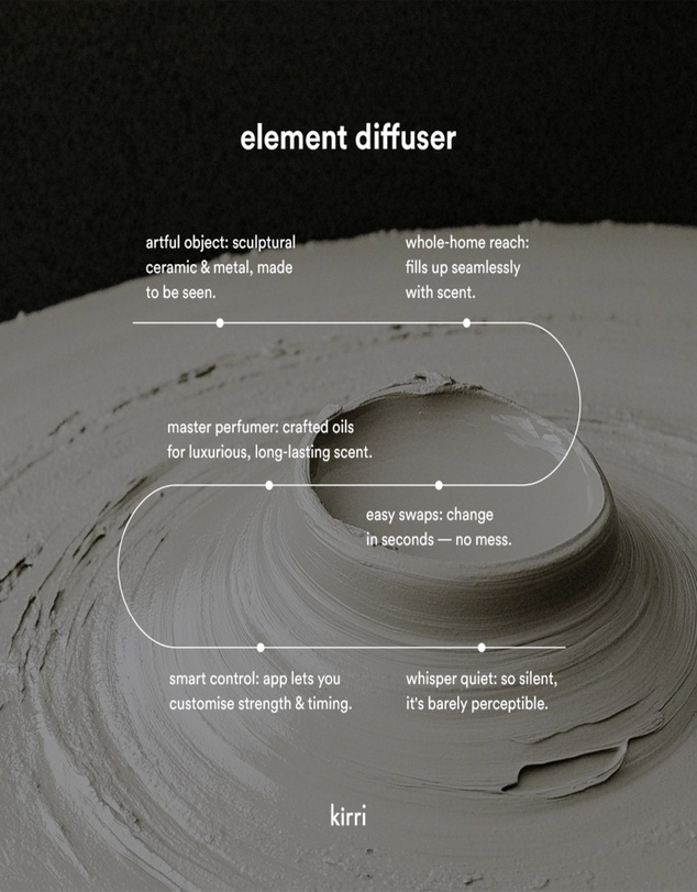 Kirri by Scent Australia Home - Element Diffuser (Smart) Trio + FREE Three 15ml Santal Woods Oil