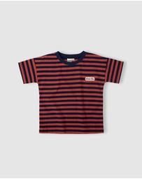 Goldie + Ace - Reverse Stripe Logo T-Shirt - ICONIC EXCLUSIVE - Babies-Kids