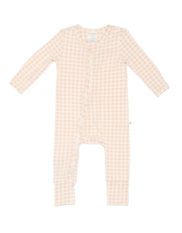 Kynd Baby - Day or Night Onesie in Neutral Gingham