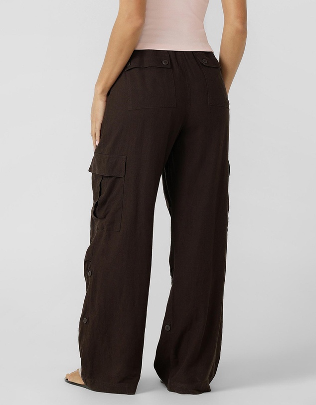 Lorna Jane - Linen Flashdance Wide Leg Cargo Pants