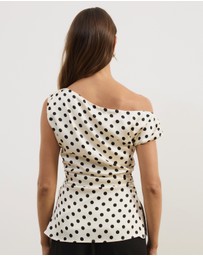Atmos&Here - Lowen Satin Off Shoulder Top