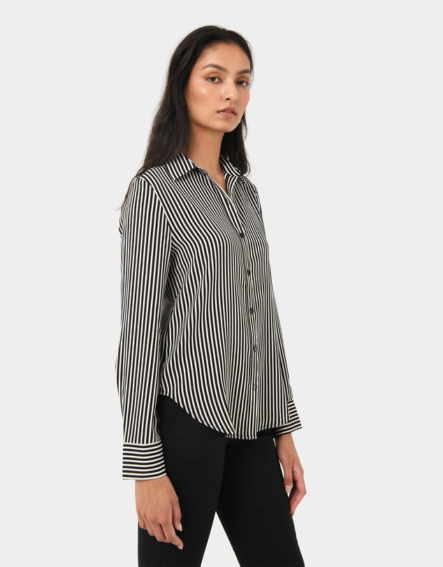 Forcast - Wanda Stripe Satin Shirt