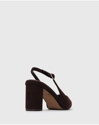 Betts - Flounce Block Heel Slingback Pumps