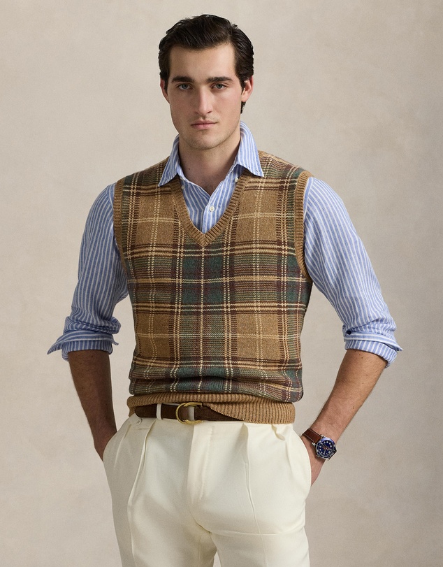 Polo Ralph Lauren - ICONIC EXCLUSIVE - Plaid Wool-Cotton Sweater Vest