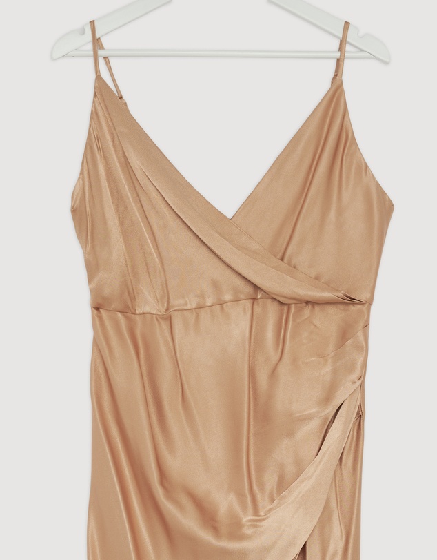 Revibe - Repaired Shona Joy La Lune Cross Draped Maxi Dress - AU 14
