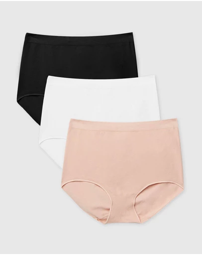 B Free Intimate Apparel - Seamless Cotton Full Briefs - 3 Pack